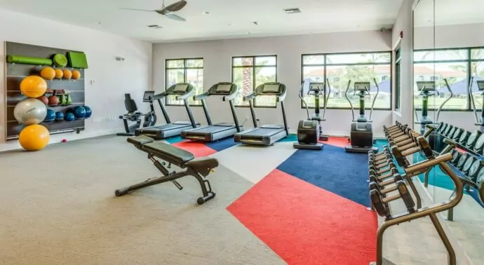 Arbor Oaks fitness center design by Annette Jaffe Interiors