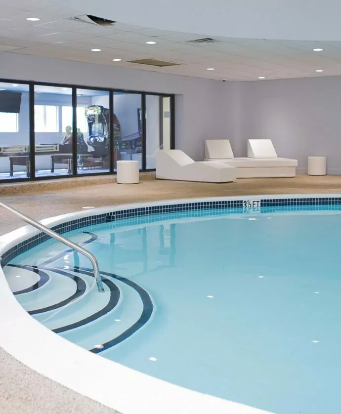 Indoor swimming pool in Century Hills apartment