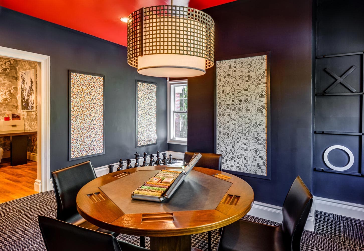 Essex residence game room interiors designed by Annette Jaffe Interiors