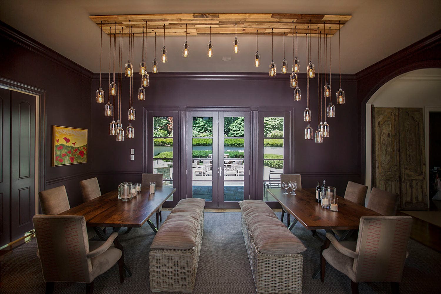 Harriman estates dining room in Sands Points designed by Annette Jaffe Interiors