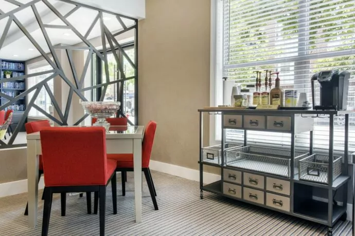 Heritage at Freemason Harbour apartment clubhouse interiors by Annette Jaffe Interiors
