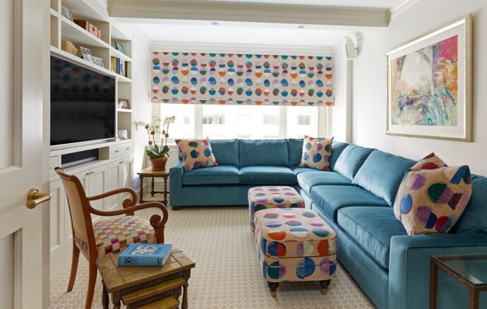 Upper East Side apartment family room designed by Annette Jaffe Interiors