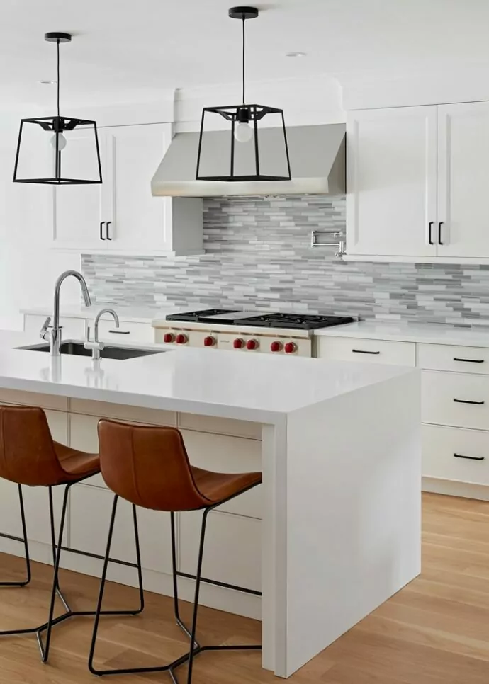 Kitchen interior design in a Sands Point home by Annette Jaffe Interiors