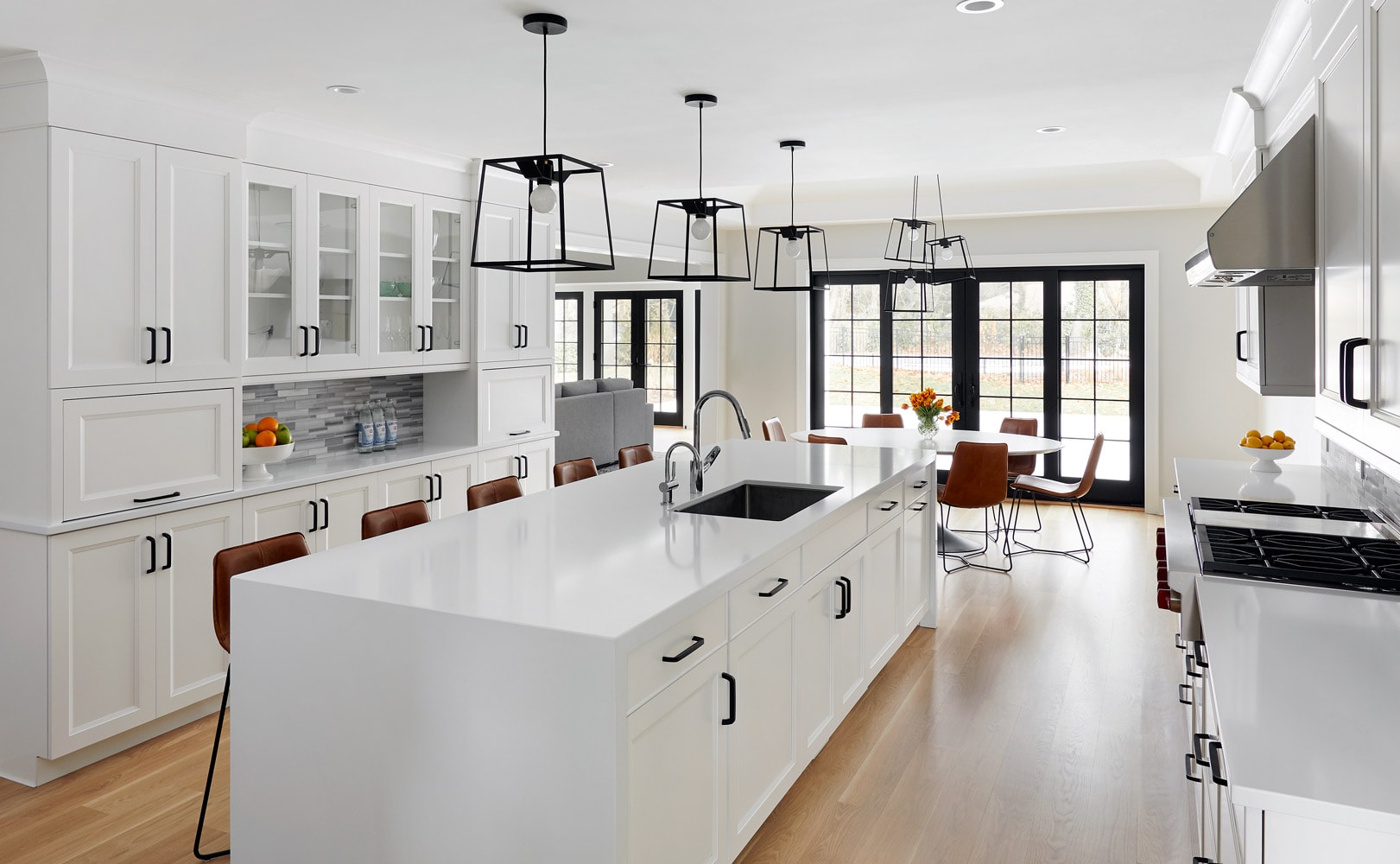 White kitchen interior design in Sands Point by Annette Jaffe Interiors