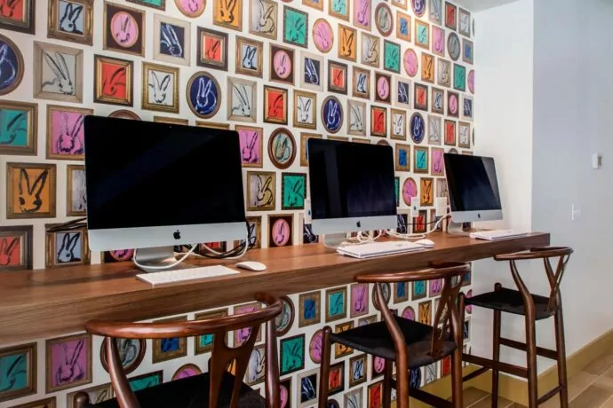 Business center interior design by Annette Jaffe Interiors in Stamford