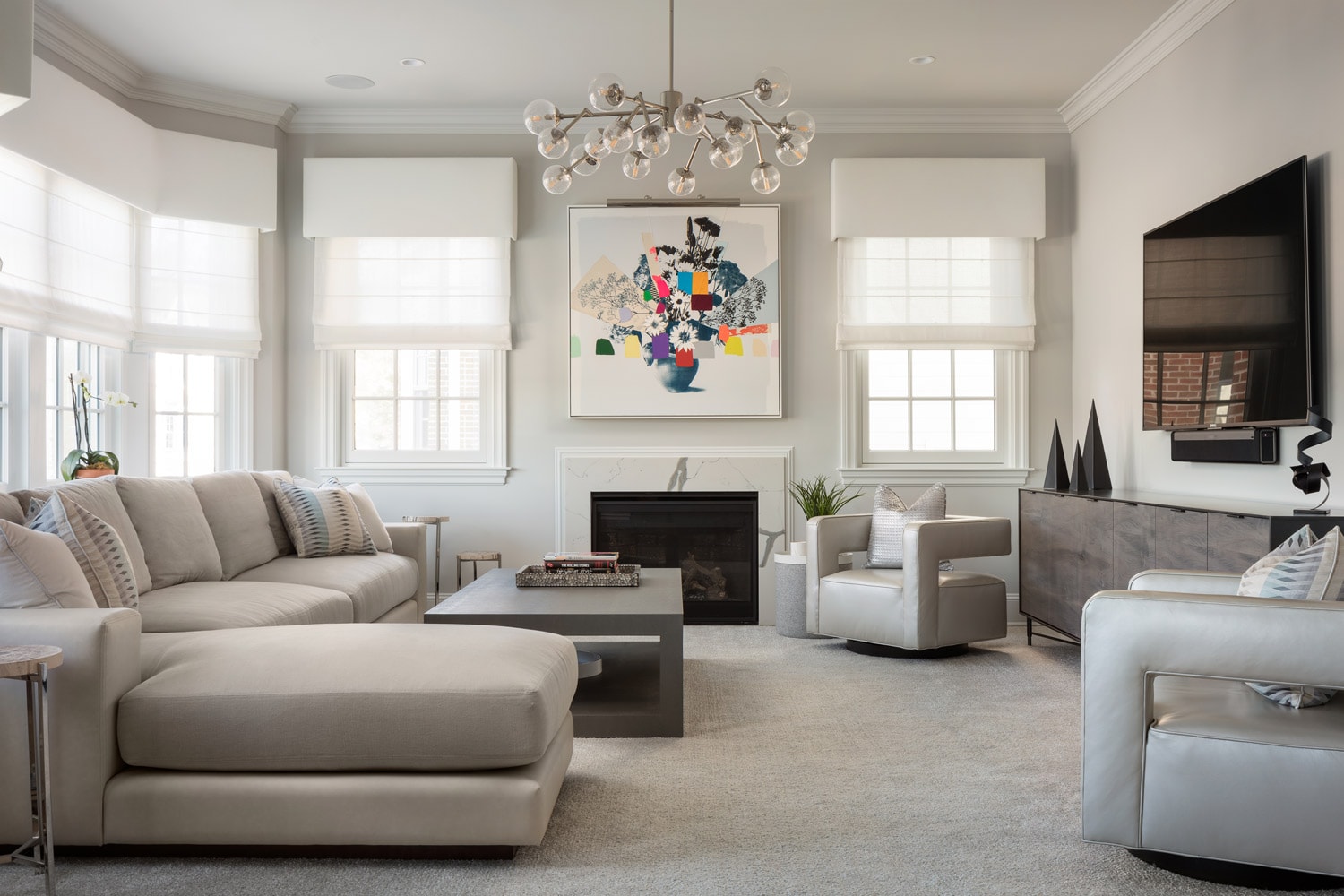 Roslyn village condo living room interiors by Annette Jaffe Interiors