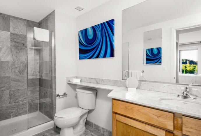 Bathroom vanity design by Annette Jaffe Interiors in Venice Lofts