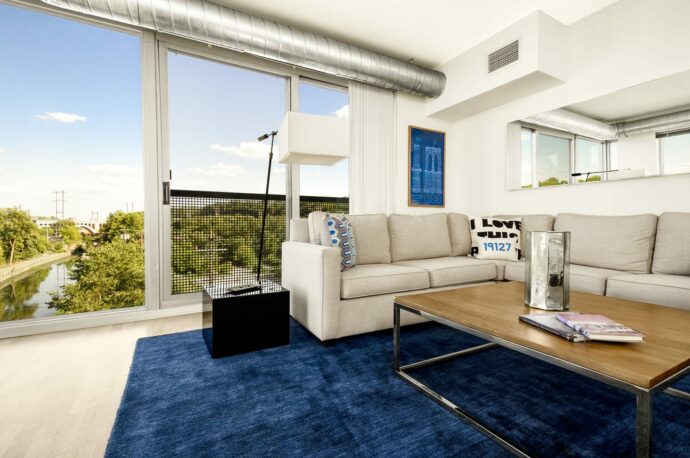 Venice Lofts living room interiors by Annette Jaffe Interiors