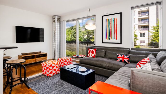 Venice Lofts living room interior design by Annette Jaffe Interiors