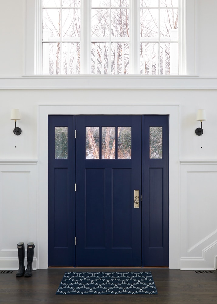 White House Blue Water entryway door design by Annette Jaffe Interiors