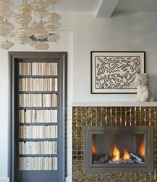 Greenwich Village apartment fireplace design by Annette Jaffe Interiors