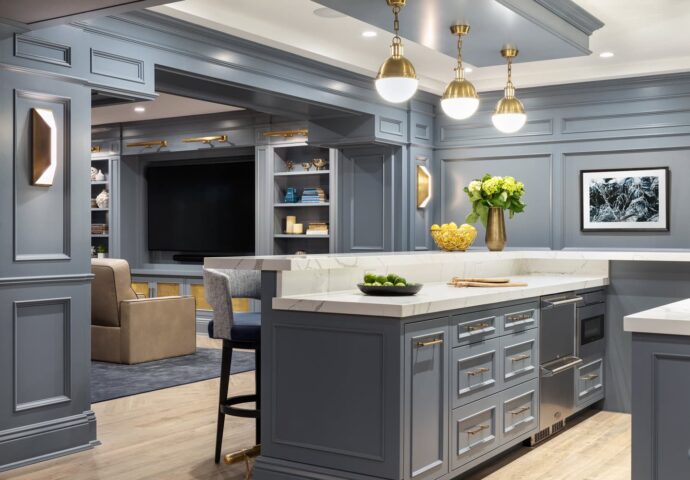 Sands Point basement home bar design by Annette Jaffe Interiors
