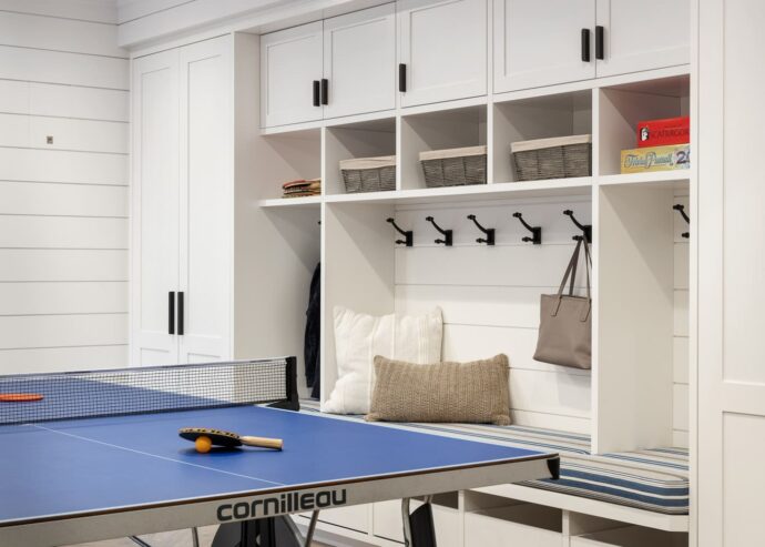 Sands Point basement mud room designed by Annette Jaffe Interiors