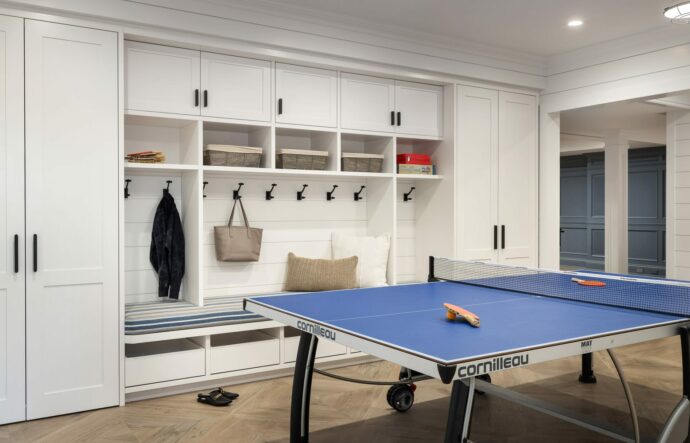 Sands Point basement mud room interior design by Annette Jaffe Interiors